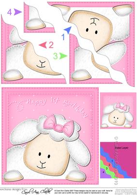 Little Lamb 1st Birthday Wavy Corner Side Stacker