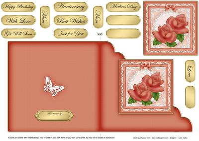 Just Roses Cut and Fold Corner Card