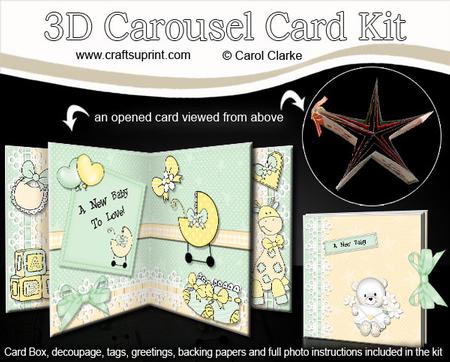 3D New Baby Carousel Card Kit