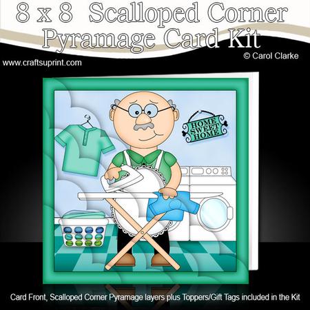 8 x 8 Bert Does the Ironing Scalloped Corner Kit