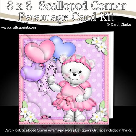 8 x 8 Teddy Tess's Balloons Scalloped Corner Kit