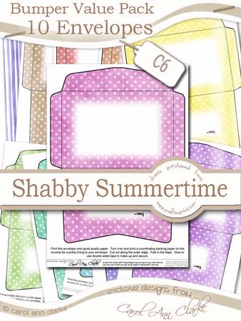 Bumper Value Pack of C6 Envelopes in Shabby Summertime Colours