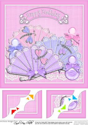 8 x 8 Fans Birthday Scalloped Corner Topper