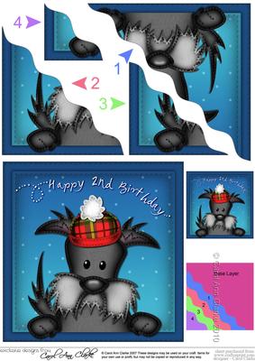 Hamish Scottie Dog 2nd Birthday Side Stacker Topper