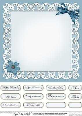 Pretty Viola Matching 8 x 8 Insert Panel and Greetings