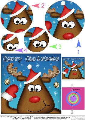 Xmas Rudolph Circle Pyramage Topper