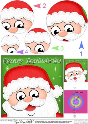 Xmas Santa Circle Pyramage Topper