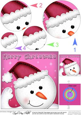 Xmas Snowman Circle Pyramage Topper