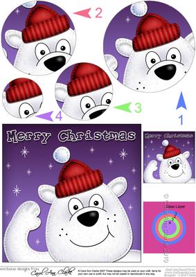 Xmas Ben Polar Bear Circle Pyramage Topper
