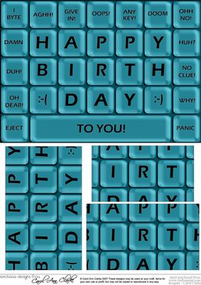 A5 Novelty Fun Computer Keyboard Greetings Pyramage Topper