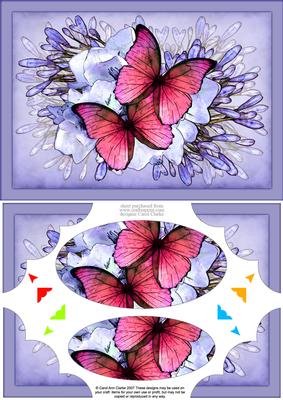 A5 Butterflies N Flowers Scallop Corner Side Stacker