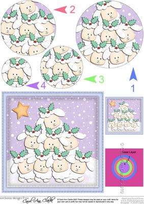 Xmas Lambs Circle Pyramage Topper