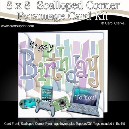 8 x 8 Birthday Gadgets Games N Gizmos Scalloped Corner Kit