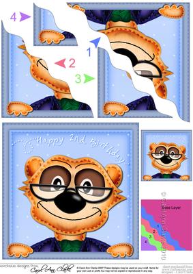 Frank Meerkat 2nd Birthday Wavy Corner Side Stacker