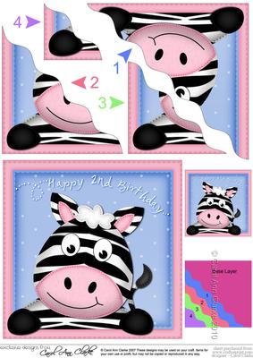 Debra Zebra 2nd Birthday Wavy Corner Side Stacker