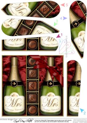 Mrs & Mrs Champers N Chocs Fan Pyramage Topper