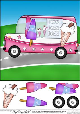 8 x 8 Ice Cream Van with 3D Decoupage