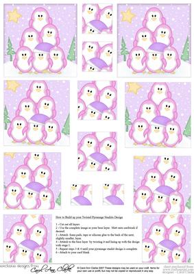 Penguin Tree Felties - Twisted Pyramage Sheet