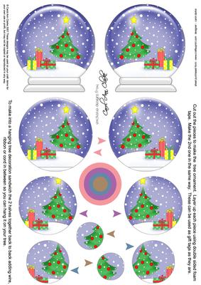 3D Xmas Tree Snow Globe Shaped Tree Decoration