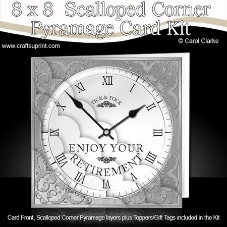 8x8 Retirement Clock Kit with Scalloped Corners