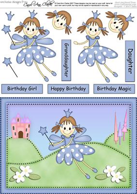 A5 Fairy Twinkletoes Quick Card N 3D Decoupage