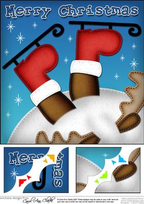 8 x 8 Xmas Oops Rudolph! Fun Novelty Scalloped Corner Topper