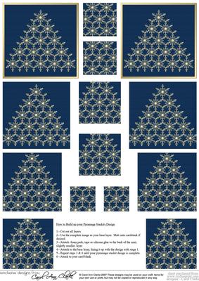 Xmas Snowflake Tree Pyramage Sheet
