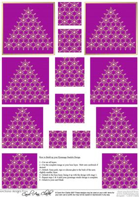 Xmas Snowflake Tree Pyramage Sheet