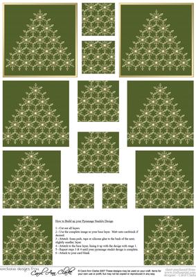 Xmas Snowflake Tree Pyramage Sheet