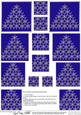 Xmas Snowflake Tree Pyramage Sheet