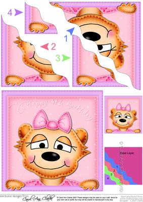 Mia Meerkat 4th Birthday Side Stacker Topper