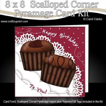 8 x 8 Birthday Chocolates Scalloped Corner Kit