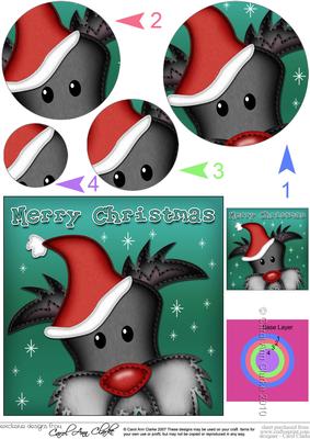 Xmas Hamish Scottie Dog Circle Pyramage Topper