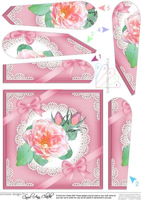 Rose and Lace Fan Pyramage Topper