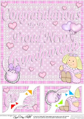8 x 8 New Grandparents Scalloped Corner Topper