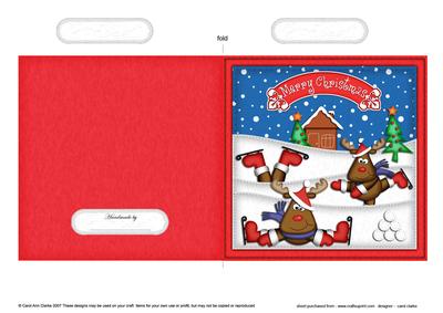 Xmas Rudolph Quick Cut and Fold Card