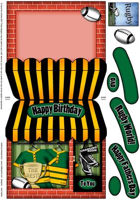 The Little Rugby Shop Shaped Card N Decoupage