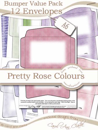 Bumper Value Pack of C6 Envelopes in Pretty Rose Colours