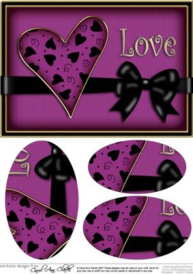 A5 Love Heart Oval Pyramage Topper