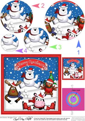 Xmas Festive Friends Circle Pyramage Topper