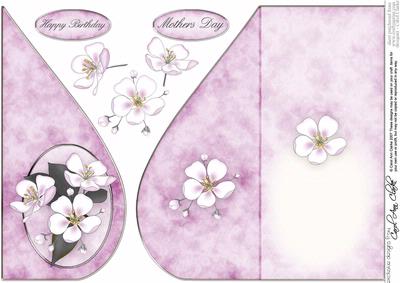 Apple Blossom Teardrop Card