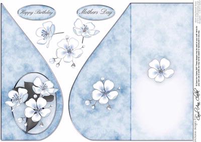 Apple Blossom Teardrop Card