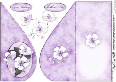 Apple Blossom Teardrop Card