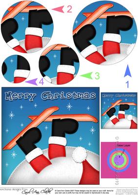 Xmas Ooops Santa Circle Pyramage Topper