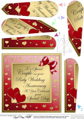 Elegant Hearts Ruby Wedding Anniversary Fan Pyramage