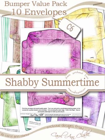 Bumper Value Pack of C6 Envelopes in Shabby Summertime Colours