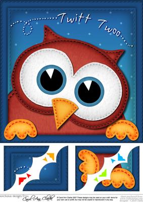 8 x 8 Wise Owl Scalloped Corner Topper