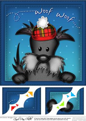 8 x 8 Scottie Dog Scalloped Corner Topper