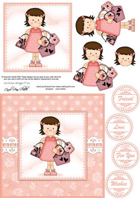 Suzi Goes Shopping Quick Card N 3D Decoupage