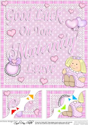 8 x 8 New Baby Maternity Leave Scalloped Corner Topper